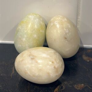 Vintage Alabaster Marble Eggs set of 3